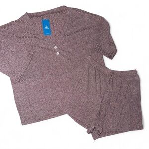 Cupshe Heathered Purple Knit Pajama Set
